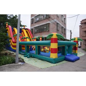 Customized Giant Inflatable Palm Tree Slides Inflatable Bouncy Castle With