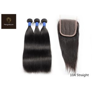 China High Grade 66.04cm 26inch Virgin Straight Hair Bundles With Frontal on sale