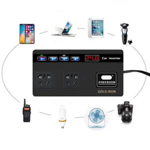 Customizable Color Car Power Inverter 150W Dc 12V/24V To Ac 220V Power Wireless