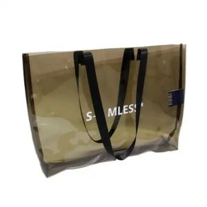 Custom woman clear pink pvc laser transparent shiny handbags lady shoulder beach