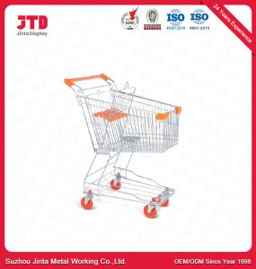 Cheap 60L Metal Shopping Trolley 4in PVC Four Wheeled Trolley Cart for sale