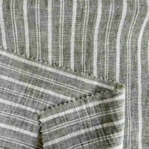 Polyester Plain Weaving Stripe Pattern Hand Feel Imitate Linen