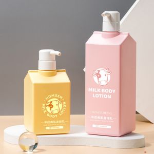500ml/1000ml Pink/Yellow PET Smooth Bottle With white Pump For shampoo lotion