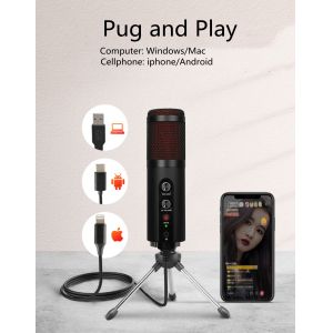 GESTTON 24 Bit Studio Quality Usb Microphone For Online Teaching