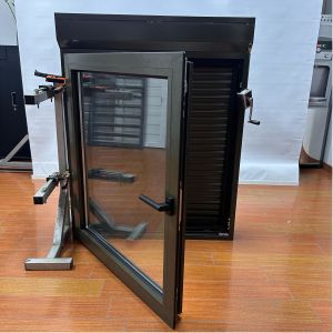 Tilt And Turn thermal break Aluminum Window Manual Roller Shutter Double