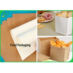 Cheap 30G 40G Virgin Pulp White &amp; Natural Kraft Paper Roll With 640mm 790mm Width for sale