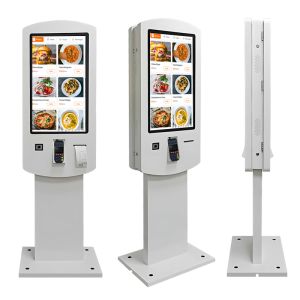 32" Interactive Self-Service Ordering Kiosk, Vertical Dual-Sided Touch Screen