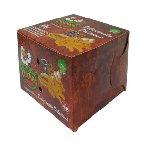 CMYK Printing Foldable Clamshell Burger Box Takeaway Packaging White Cardboard