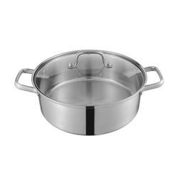 Chinese Style 2 Compartments Kitchen Pots Induction Cooker Hot Pot 304 Stainless