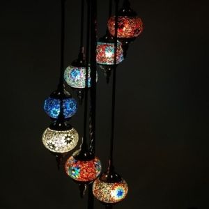 Long staircase chandelier turkish Glass handmade lampshade pendant light(WH-DC