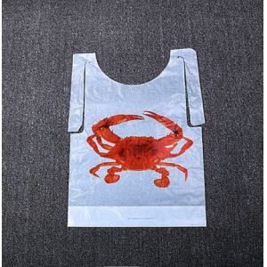 Custom Printed Cheap White Nonwoven Apron Disposable Adult Bib Disposable Apron