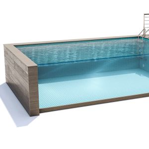 Acrylic Panel Density 1.2g/cm3 Composite Steel Outdoor Pool with Endless Pool