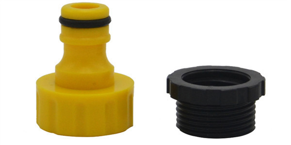 Yellow ABS Plastic Garden Hose Adapter With BSP Thread 1/2" - 3/4"