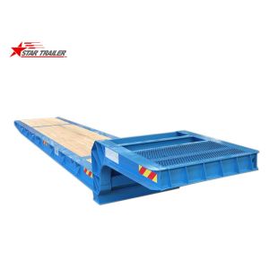 Container Delivery 40ft Gooseneck Roro Trailer For Loose Cargo On Roro Ship