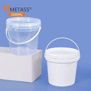 2L Plastic Pail Round Bucket Container for Paint Biscuit and Mouthwatering