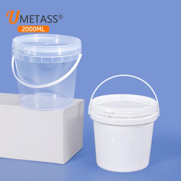 2L Plastic Pail Round Bucket Container for Paint Biscuit and Mouthwatering
