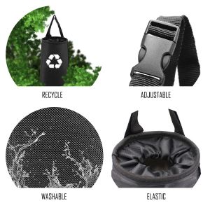 Car Trash Bag Hanging with Elastic Opening & Easy Mount | Auto Garbage Can with