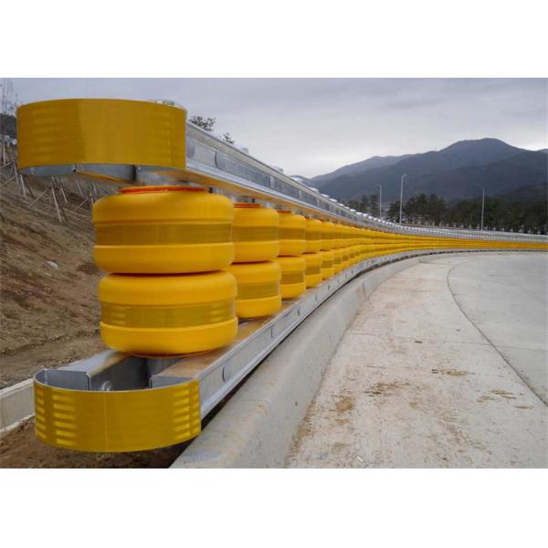 Quality PVC Yellow Road Rolling Barrier With Galvanized Beam wholesale