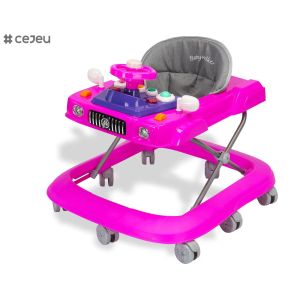 Baby Walker Adjustable Height Removable Toy Wheels Folding Portable
