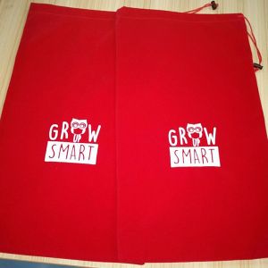 SMETA ISO14001 Packaging Drawstring Bags Custom Logo Printed 1C Velour Velvet