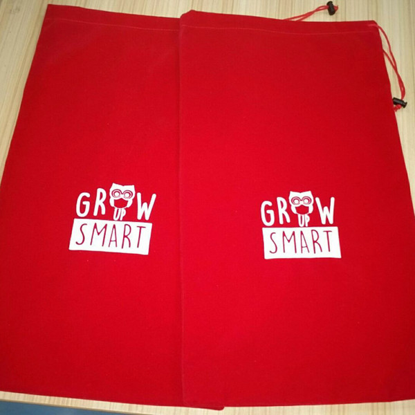 SMETA ISO14001 Packaging Drawstring Bags Custom Logo Printed 1C Velour Velvet