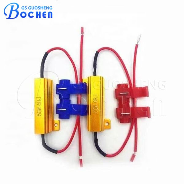 Quality RX24 Gold Aluminum Housing Wirewound 50W 6R 50W 6Ohm 6R Car 50W6rj Led Load LED Fog Light Decoder Resistor 50 Ohm Automotive LED Lights 50W 50RJ Series wholesale