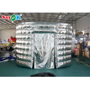 Event Booth Displays External Silver / Black Oval Inflatable Picture Booth With
