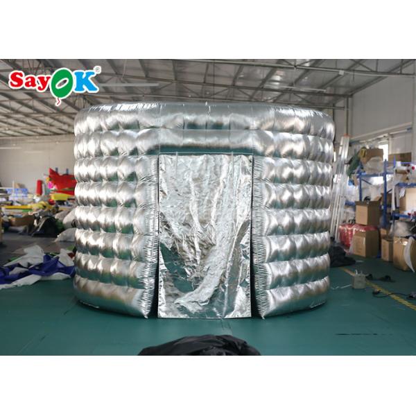 Event Booth Displays External Silver / Black Oval Inflatable Picture Booth With