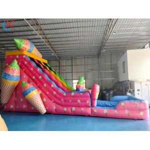 Factory Inflatable Slide Colorful Ice Cream Inflatable Double Dry Slides For