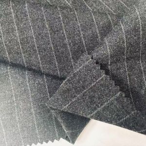 Cheap Polyester/Rayon/Spandex Heather Grey Striped Yarn Dyed Fabric for Lady′s Pants, Suits for sale