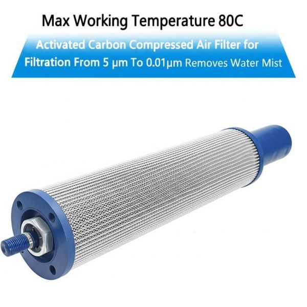 Max Working Temperature 80C Activated Carbon Compressed Air Filter for