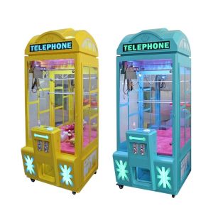 Metal Mini Claw Crane Machine , Telephone Kids Grabber Machine For 1 Player