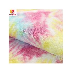 Tie Dyed Rainbow Garment Soft Sherpa Fabric 240gsm 150D