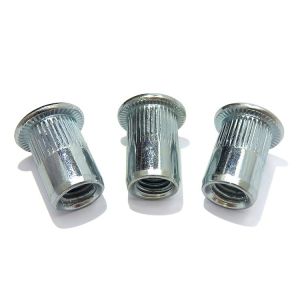 1/4"-20 Flat Head Threaded Insert Rivet Nut Grade 10.9 For Oil Automotive