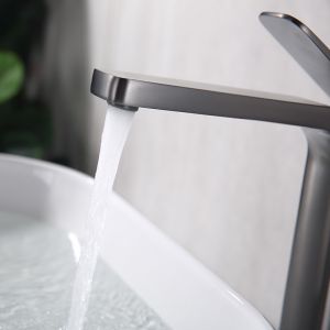 Deck Mounted Single Handle Basin Mixer High Pressure Bathroom Vessel Sink Faucet