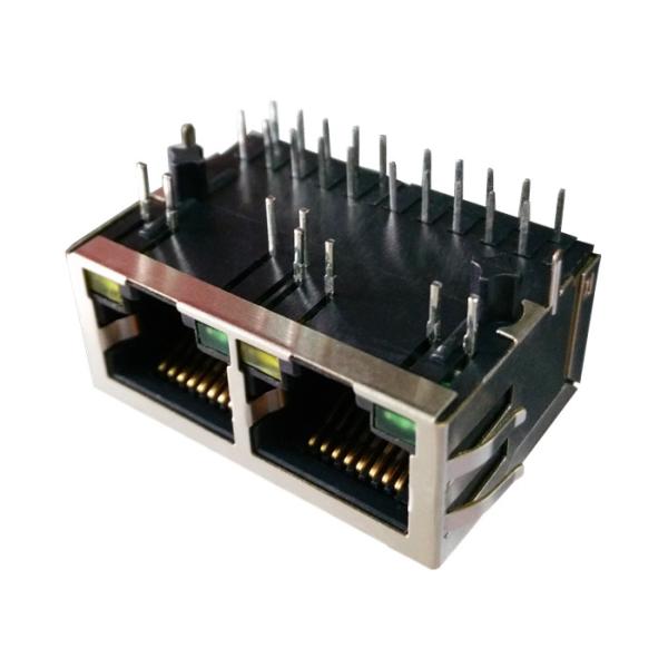 Quality ARJM12A1-811-AB-CW2 Multi - port  RJ45 1X2 Tab Down 5G Base-T Shielded wholesale