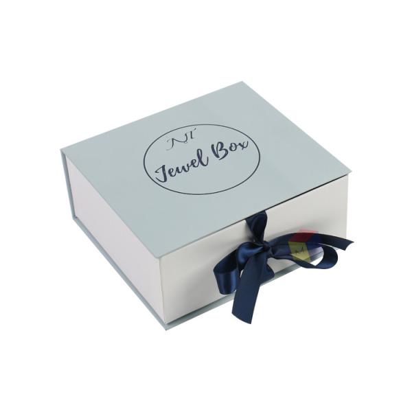 Custom Jewelry Packaging Box Bracelet Gift Box With Matt Lamination And Ribbon