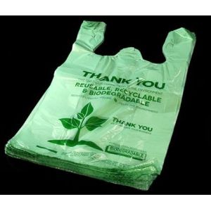 plastic t-shirt shape bag/ diaper sack bag with powder scent, biodegradable