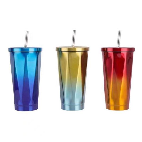 Kids Double Wall Insulation 304 Stainless Steel With Straw And Lids Custom Logo