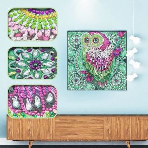 Bulk Customize Size Crystal Rhinestone Owl Full Drill DIY 5D Diamond Painting