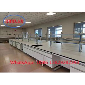 China Multiple Cabinet Chemistry Laboratory Workbenches with C Shaped Frame DTC105 Deg Hinges and Chemical Resistant Laminate on sale
