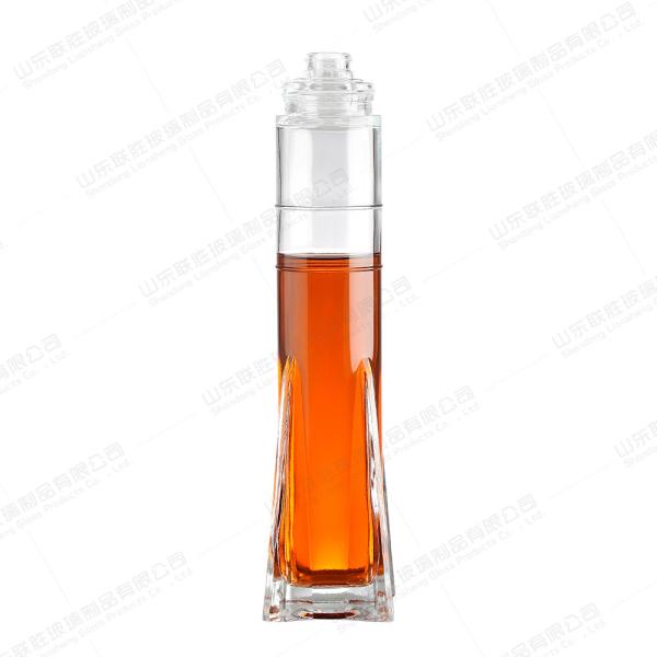 Custom Size Accepted Cylinder Brandy Glass Bottle Sale Gin Liquor with Parfum