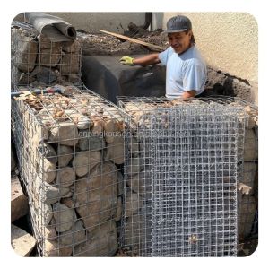 100x100mm Metal Mesh Cube Gabion Planter Box for Retaining Wall and River