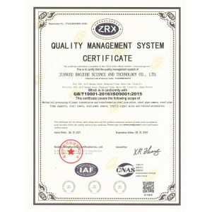 Burial Type Galvanized tubular steel electric utility pole 14m Once forming