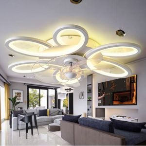 wholesale Modern Smart WiFi Remote Control Fan Light , LED Ceiling Music Speaker