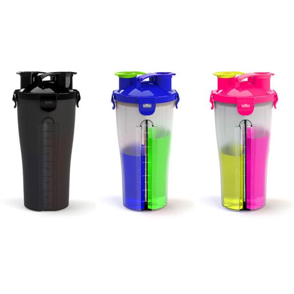 dual shaker/Bpa Free 2015 Twin pack Dual plastic personalized protein shaker