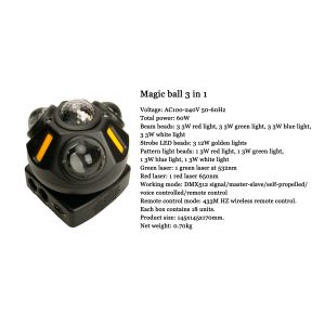 High Quality Magic Ball 3 In 1 Beam Light Manufacturers For Event