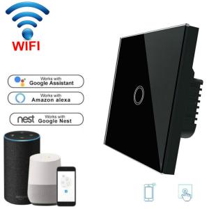 Cheap Wifi Light Switch For Mobile APP Remote Control touch switch white 1 Gang EU Standard for sale