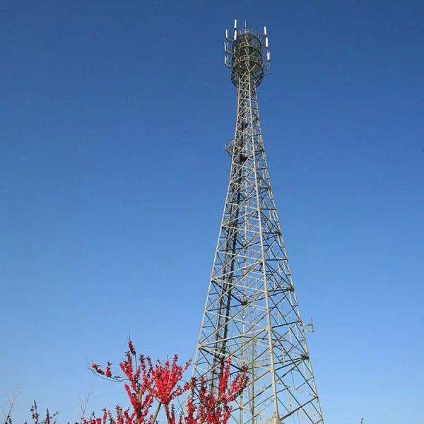 Quality Inside Ladder 45m Three Legged Transmission Lattice Tower 120km / H Free Standing wholesale