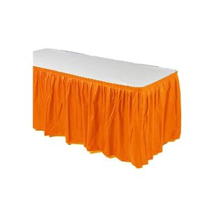 Custom Disposable Plastic Table Skirts , Ruffled Rectangle Table Skirt